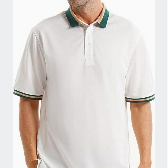 New! Lediney (2XL) Men's Polo Golf Tennis Shirt. Regular Fit. White. - Picture 4 of 10
